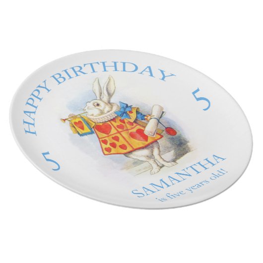 Alice in Wonderland Custom Birthday Gift Plate (Right Side)