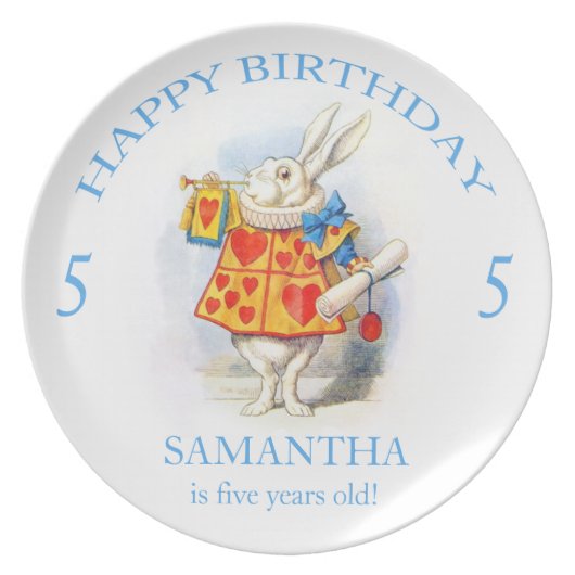 Alice in Wonderland Custom Birthday Gift Plate (Front)
