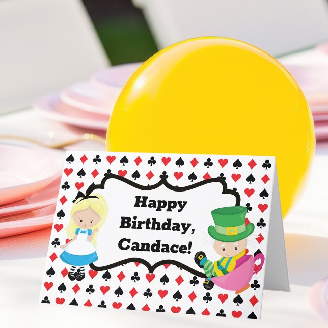 Alice in Wonderland Custom Kids Happy Birthday Card (Creator Uploaded)