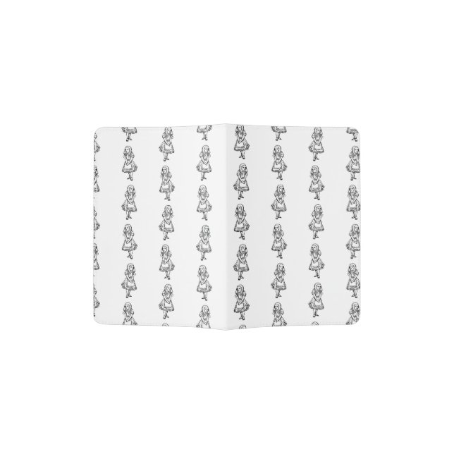 Alice in Wonderland Cute Alice Art Pattern Passport Holder (Opened)