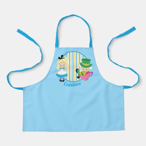 Alice in Wonderland Cute Custom Blue Kids Apron