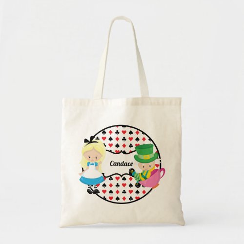 Alice in Wonderland Cute Custom Childrens Book Tote Bag