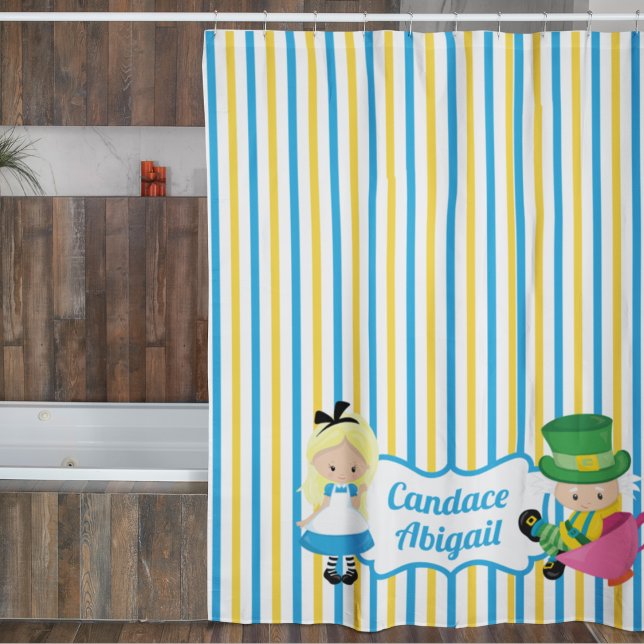 Alice in Wonderland Cute Custom Little Girls Shower Curtain (Creator Uploaded)