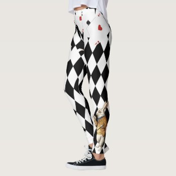 Alice In Wonderland Cute Diamond Pattern Leggings by tattooWears at Zazzle