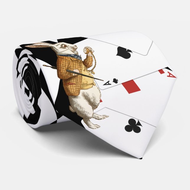 Alice in Wonderland Cute Diamond Pattern Neck Tie (Rolled)