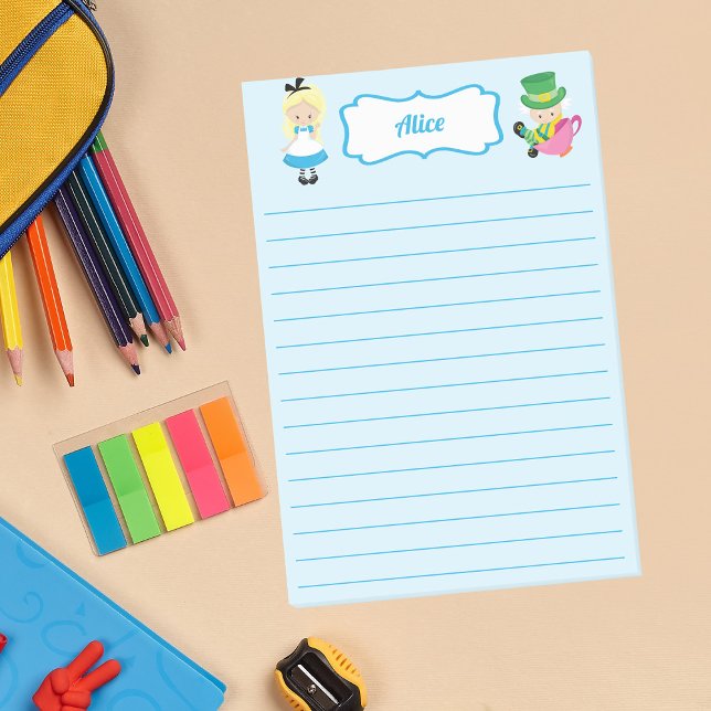 Alice in Wonderland Cute Kids Personalized Post-it Notes (Creator Uploaded)