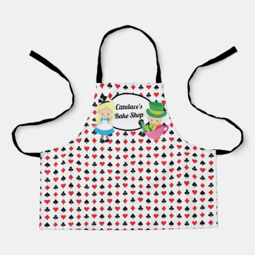 Alice in Wonderland Cute Personalized Black Red Apron