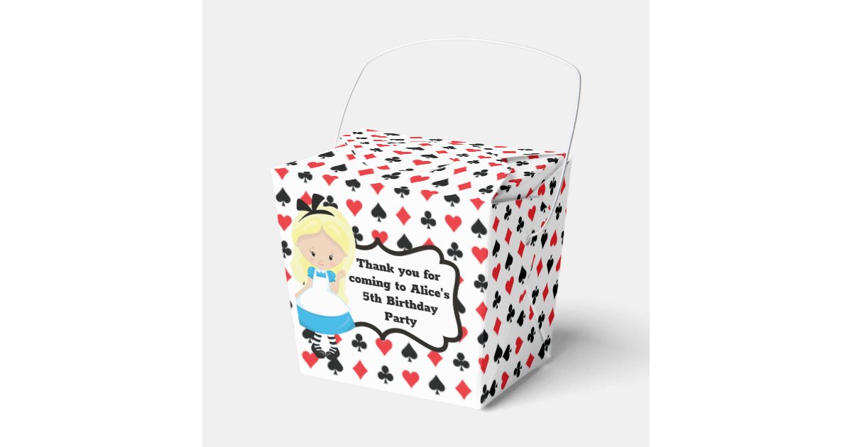 Alice in Wonderland Deck of Cards Birthday Party Favor Boxes | Zazzle