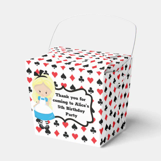 Alice in Wonderland Deck of Cards Birthday Party Favor Boxes | Zazzle
