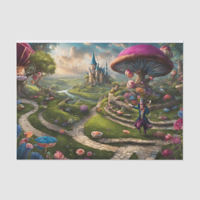 Alice In Wonderland Decoupage Tissue Paper (Front)