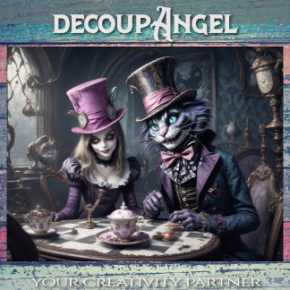 Alice in Wonderland Decoupage  Wrapping Paper Sheets