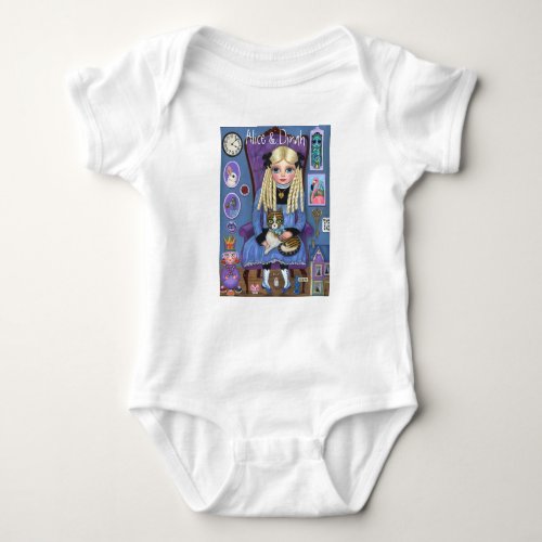 Alice in Wonderland  Dinah Cat Cute Fairy Tale Baby Bodysuit