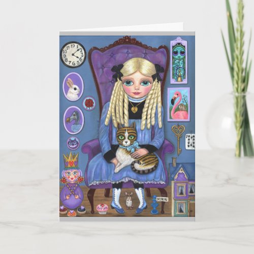 Alice in Wonderland  Dinah Cat Cute Fairy Tale Card