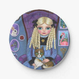Alice in Wonderland & Dinah Cat Cute Fairy Tale Paper Plates