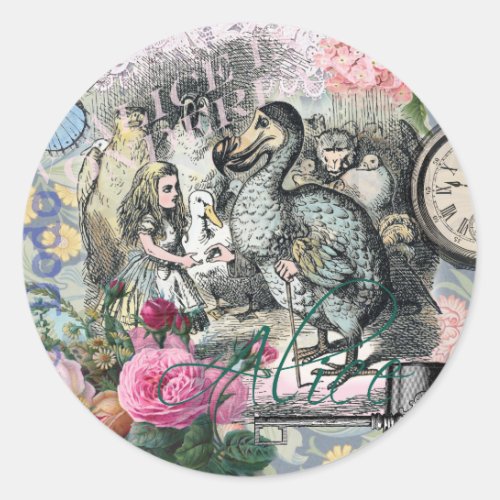 Alice in Wonderland Dodo Classic Artwork Classic Round Sticker