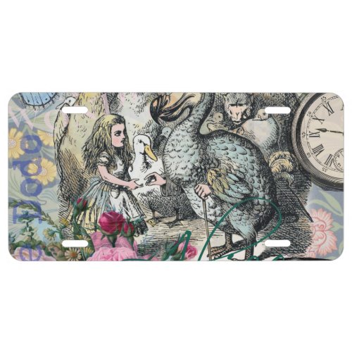 Alice in Wonderland Dodo Classic Artwork License Plate