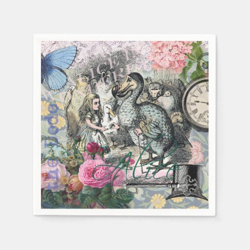 Alice in Wonderland Dodo Classic Artwork Paper Napkins