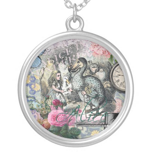 Alice in Wonderland Dodo Classic Artwork Silver Plated Necklace