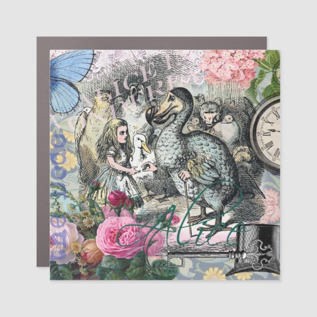 Alice in Wonderland Dodo Classic Tenniel Art Car Magnet (Front)