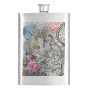 Alice in Wonderland Dodo Classic Tenniel Art Hip Flask