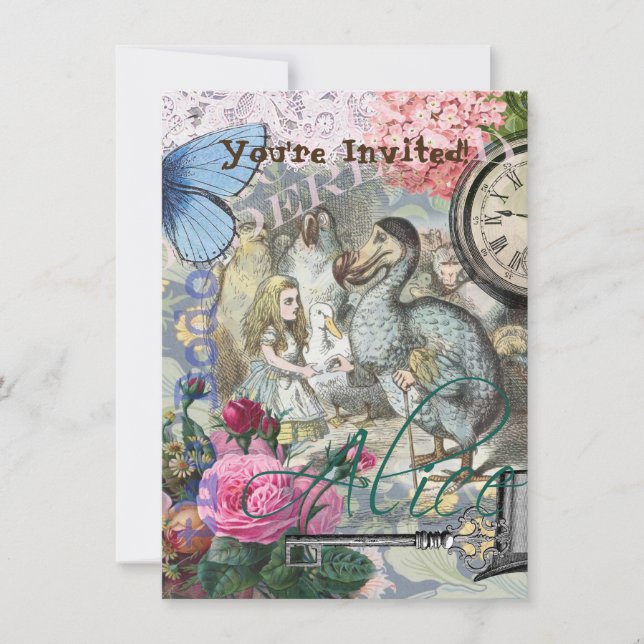 Alice in Wonderland Dodo Classic Tenniel Art Invitation (Front)
