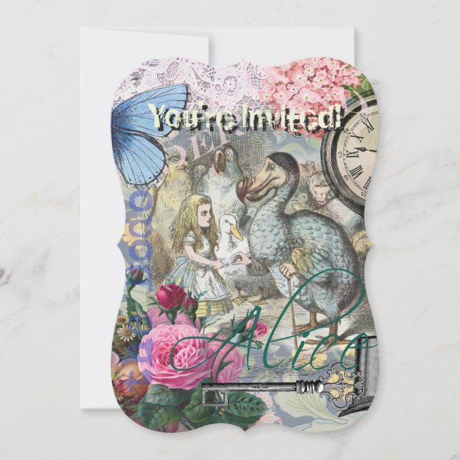 Alice in Wonderland Dodo Classic Tenniel Art Invitation (Front)