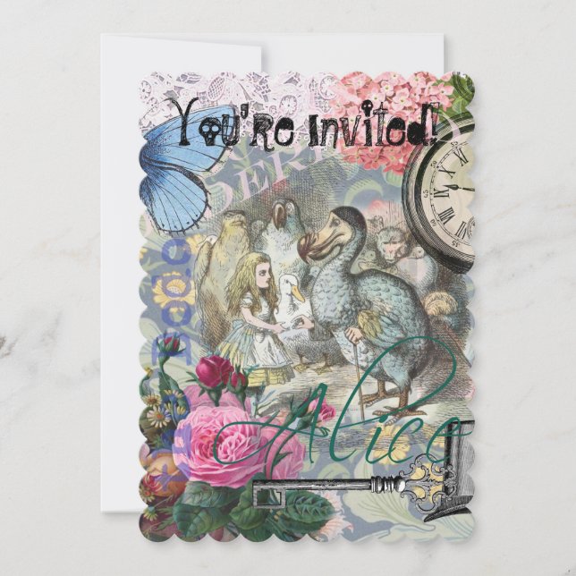 Alice in Wonderland Dodo Classic Tenniel Art Invitation (Front)