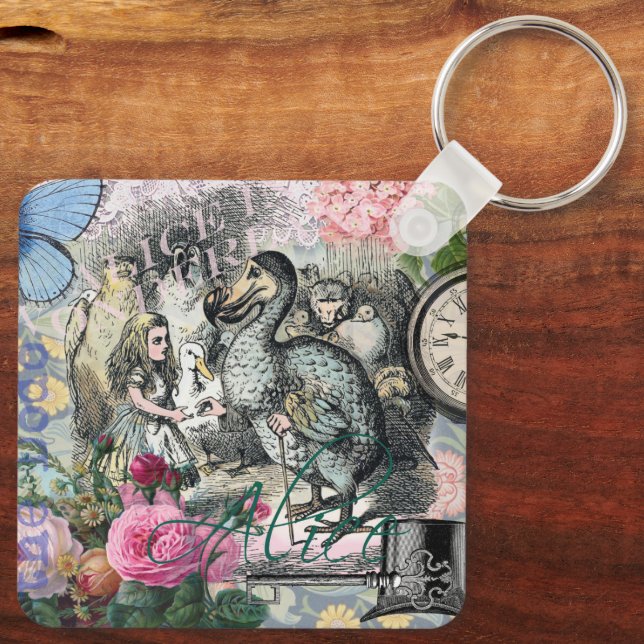 Alice in Wonderland Dodo Classic Tenniel Art Keychain (Back)