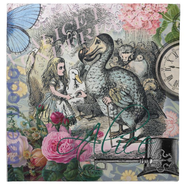 Alice in Wonderland Dodo Classic Tenniel Art Napkin (Front)
