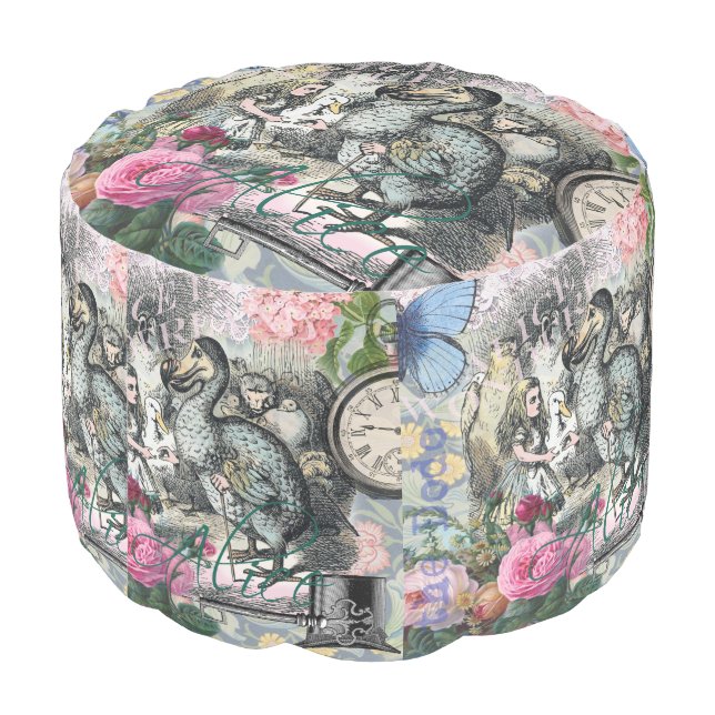 Alice in Wonderland Dodo Classic Tenniel Art Pouf (Angled Back)