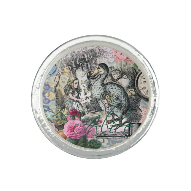 Alice in Wonderland Dodo Classic Tenniel Art Ring (Front)