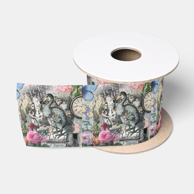 Alice in Wonderland Dodo Classic Tenniel Art Satin Ribbon (Spool)