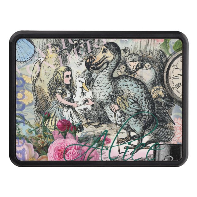 Alice in Wonderland Dodo Classic Tenniel Art Trailer Hitch Cover (Front)