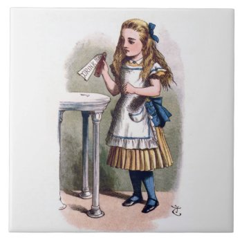 Alice In Wonderland Drink Me Art Tile Or Trivet by imagina at Zazzle