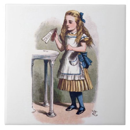 Alice In Wonderland Drink Me Art Tile Or Trivet