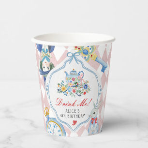 Alice in Wonderland 'Drink Me' Birthday Party Paper Cups