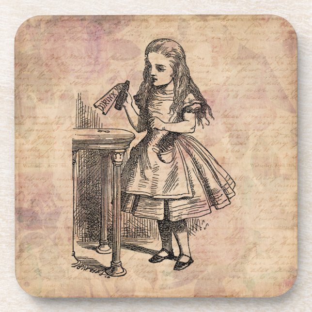 Alice in Wonderland Drink Me Bottle Beverage Coaster (Front)