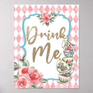 Alice in Wonderland Drink Me Poster Birthday Sign