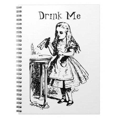 Alice in Wonderland Drink Me Spiral Notebook