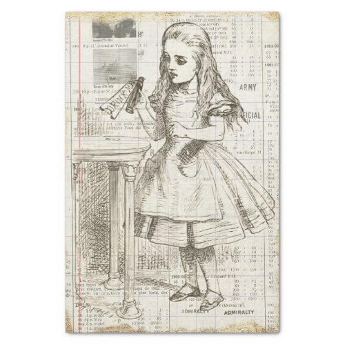 Alice in Wonderland Drink Me Vintage Decoupage Tissue Paper