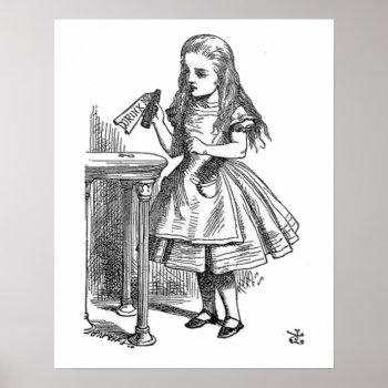Alice In Wonderland Drink Me Vintage Goth Print by iBella at Zazzle