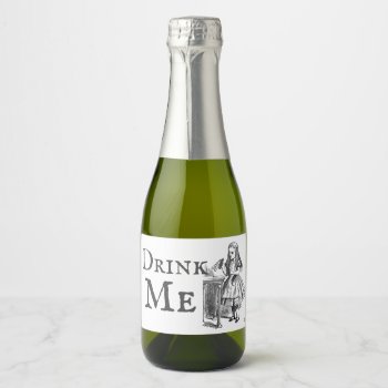 Alice In Wonderland Drink Me Vintage Party Favor W Sparkling Wine Label by iBella at Zazzle