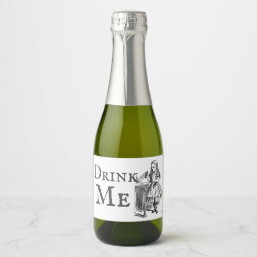 Alice in Wonderland Drink Me vintage party favor W Sparkling Wine Label