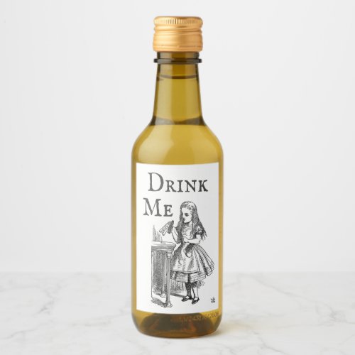 Alice in Wonderland Drink Me vintage party favor Wine Label