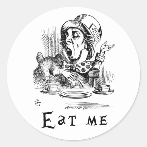 Alice in Wonderland _ Eat me Classic Round Sticker