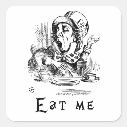 Alice in Wonderland Eat me Square Sticker