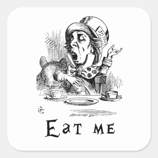 Alice in Wonderland - Eat me Square Sticker | Zazzle.com