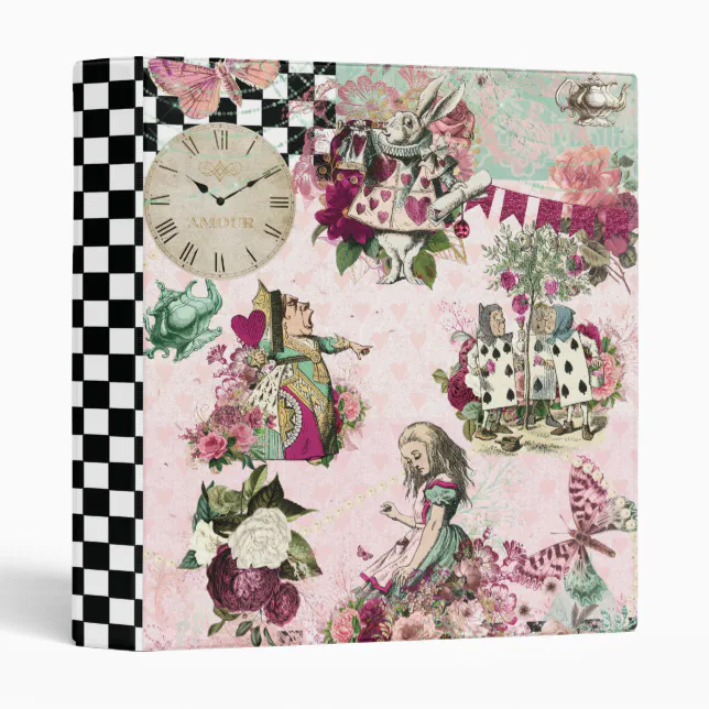 Alice in Wonderland Elegant 3 Ring Binder | Zazzle