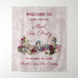 Alice in Wonderland Elegant Tea Party Welcome Tapestry