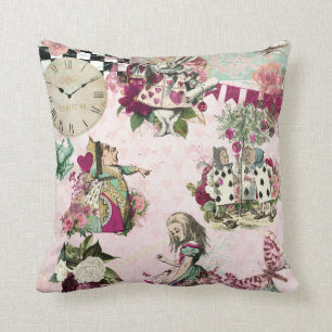 Alice in Wonderland Elegant Throw Pillow